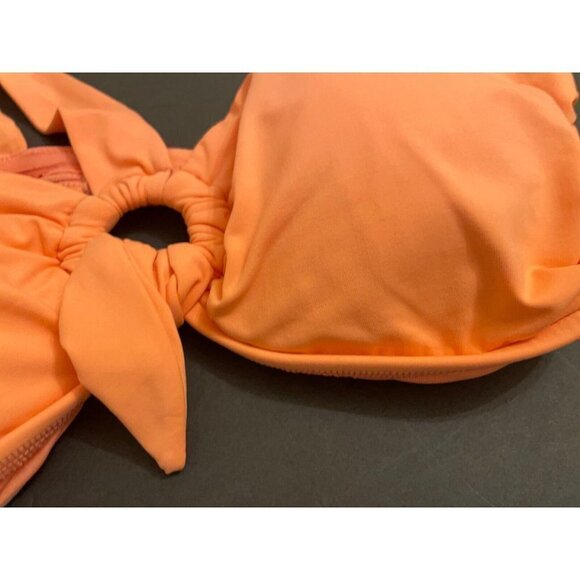 Seafolly Peach Active Ring Front Bandeau Bikini Top Swim US 10 AUS 14 NWT $88 - Picture 5 of 8